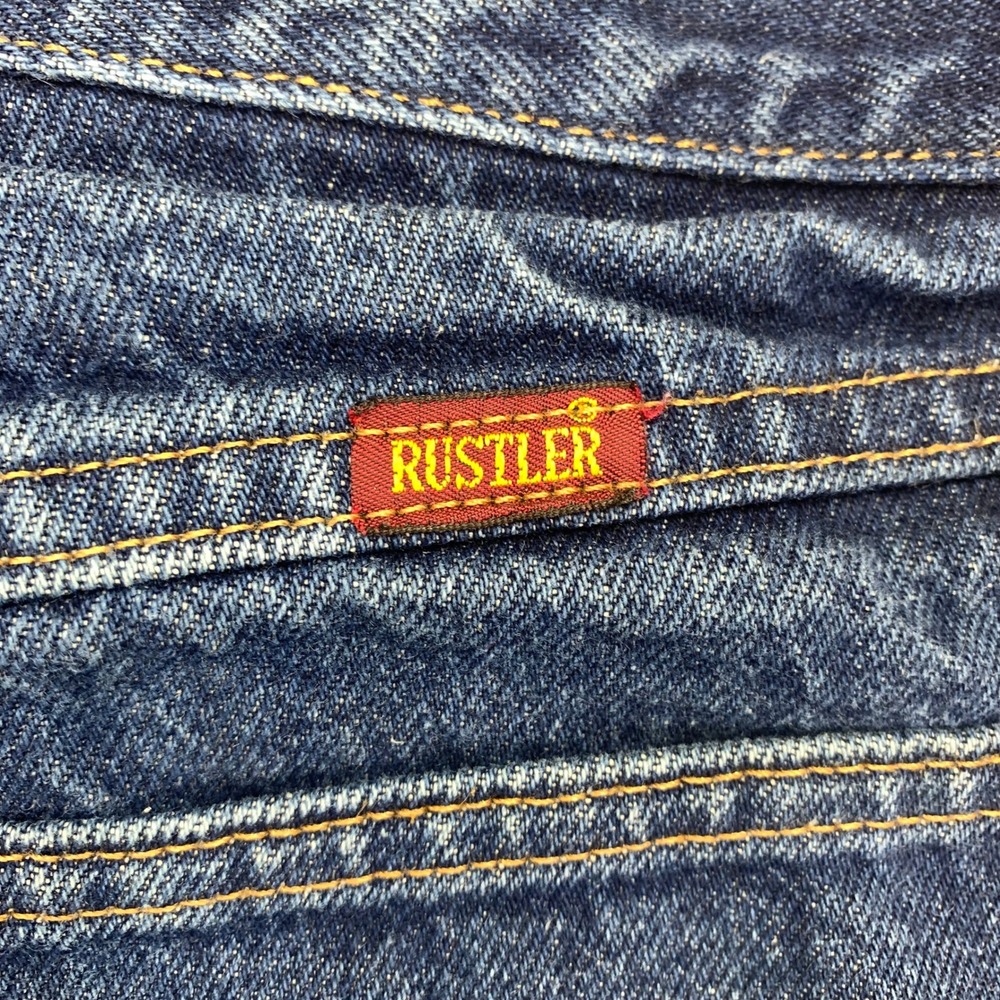Rustler Jeans Mens 32x34 Boot Cut Faded Distressed Cowboy Retro Workwear Rodeo‎ - Picture 6 of 14